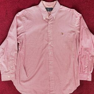 Polo Ralph Lauren Men's xl Red and White Striped Shirt